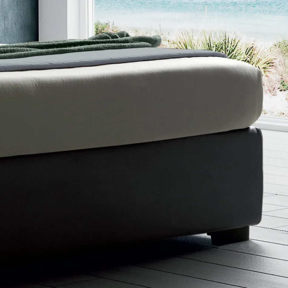 Stoppad dubbelsäng med tygförvaringsenhet - Belle Viadurini