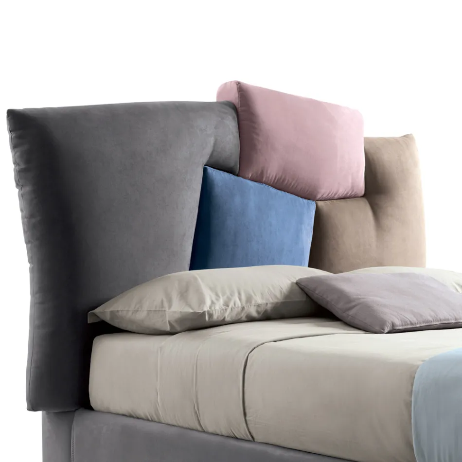 Stoppad dubbelsäng med tygförvaringsenhet - Belle Viadurini