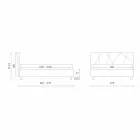 Klädd dubbelsäng med tygbehållare tillverkad i Italien - sten Viadurini