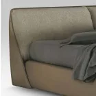 Dubbelsäng vadderad och täckt i tyg och läder Tillverkad i Italien - Lula Viadurini