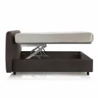 Dubbelsäng klädd i konstläder med box 160x190 / 200 cm Agly Viadurini