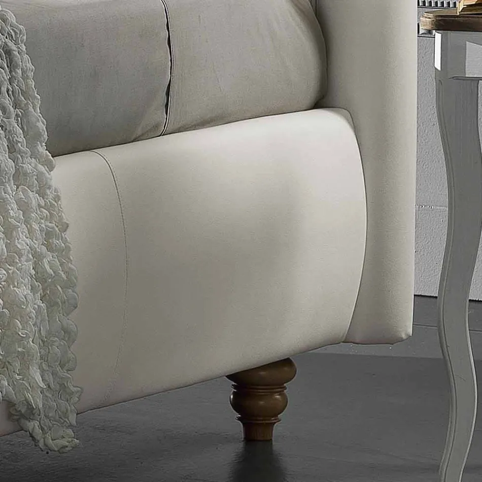 Dubbelsäng klädd i konstläder med box 160x190 / 200 cm Agly Viadurini