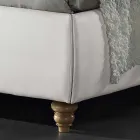 Dubbelsäng klädd i konstläder med box 160x190 / 200 cm Agly Viadurini