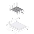 Dubbelsäng klädd i polyuretanskum Made in Italy - Capriccio Viadurini