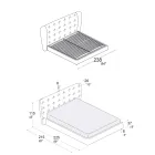 Dubbelsäng klädd i polyuretanskum Made in Italy - Capriccio Viadurini
