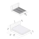 Dubbelsäng klädd i polyuretanskum Made in Italy - Capriccio Viadurini