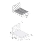 Klädd dubbelsäng klädd i tyg eller läder - Celebre Viadurini