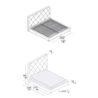 Klädd dubbelsäng klädd i tyg eller läder - Celebre Viadurini