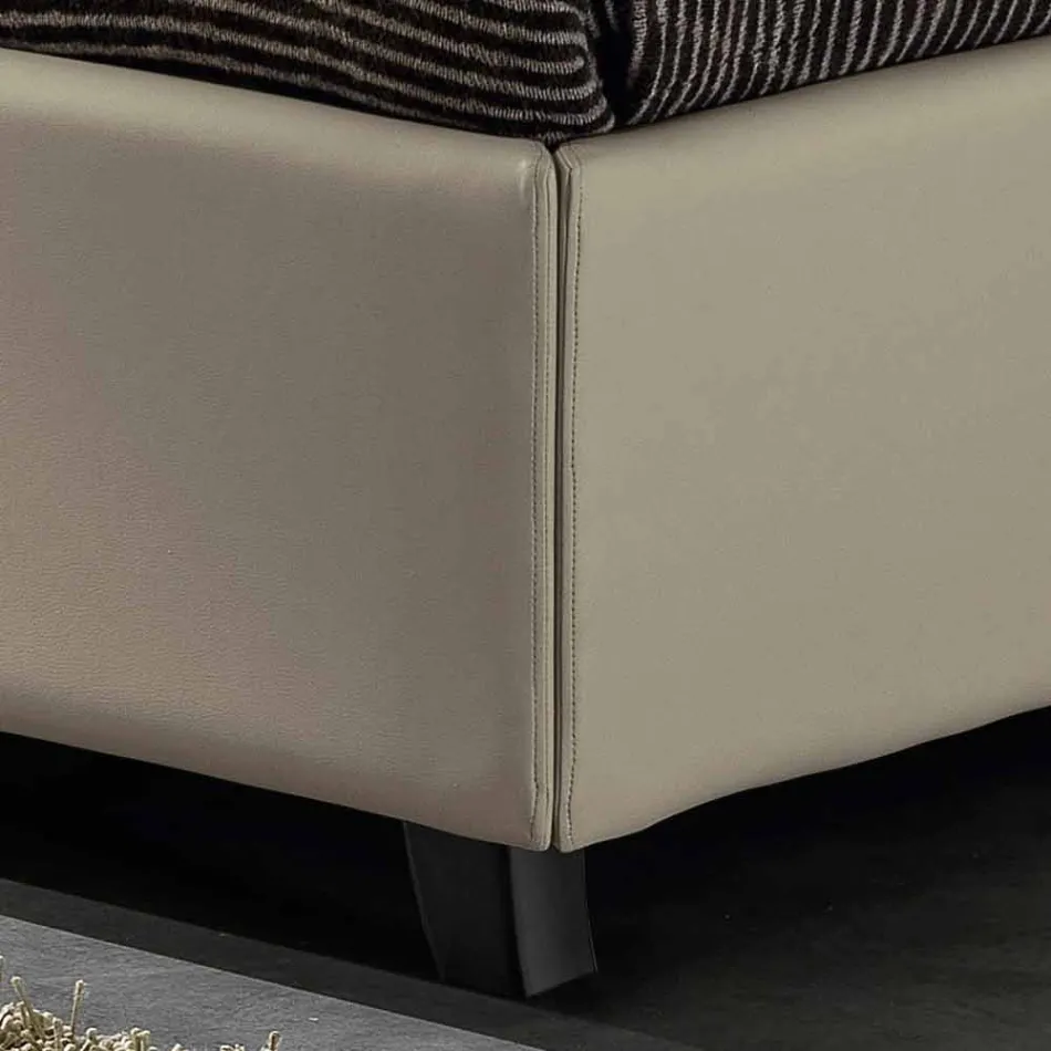 Dubbelsäng i konstläder med box topp 160x190 / 200 cm Mia Viadurini