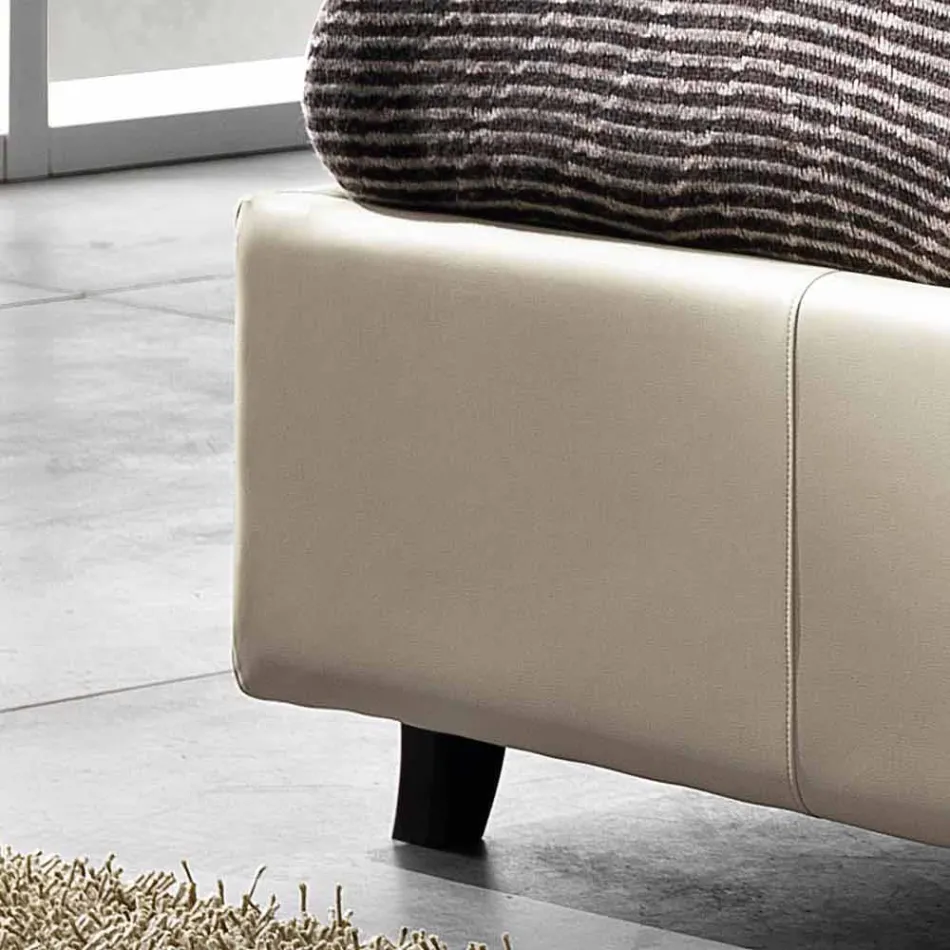 Dubbelsäng i konstläder med box topp 160x190 / 200 cm Mia Viadurini