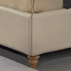 Dubbelsäng i konstläder med förvaringsbox 160x190 / 200 cm Gin Viadurini