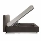 Dubbelsäng i konstläder med förvaringsbox 160x190 / 200 cm Gin Viadurini