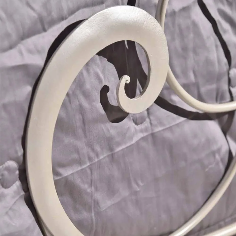 Dubbelsäng i smidesjärn med Athena klav dekoration Viadurini