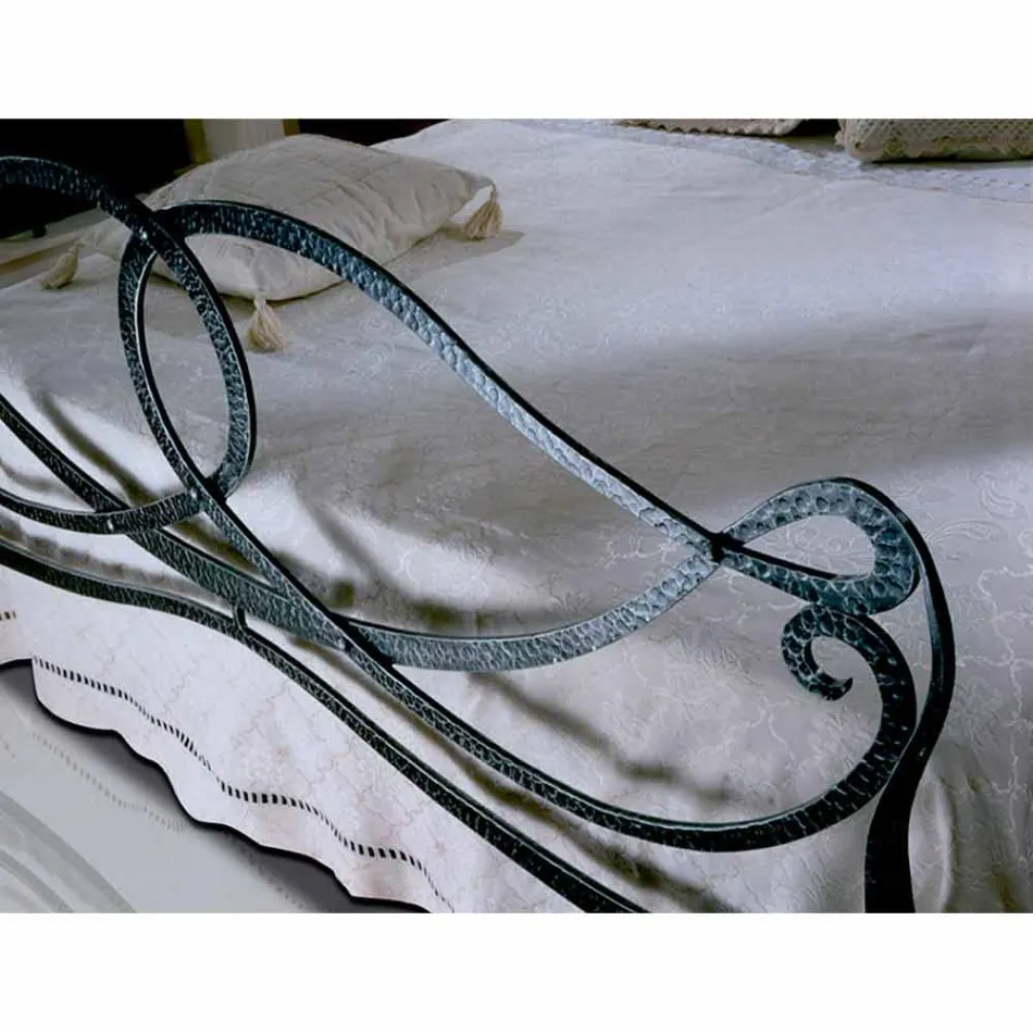 Dubbelsäng smidesjärn Orchid Viadurini