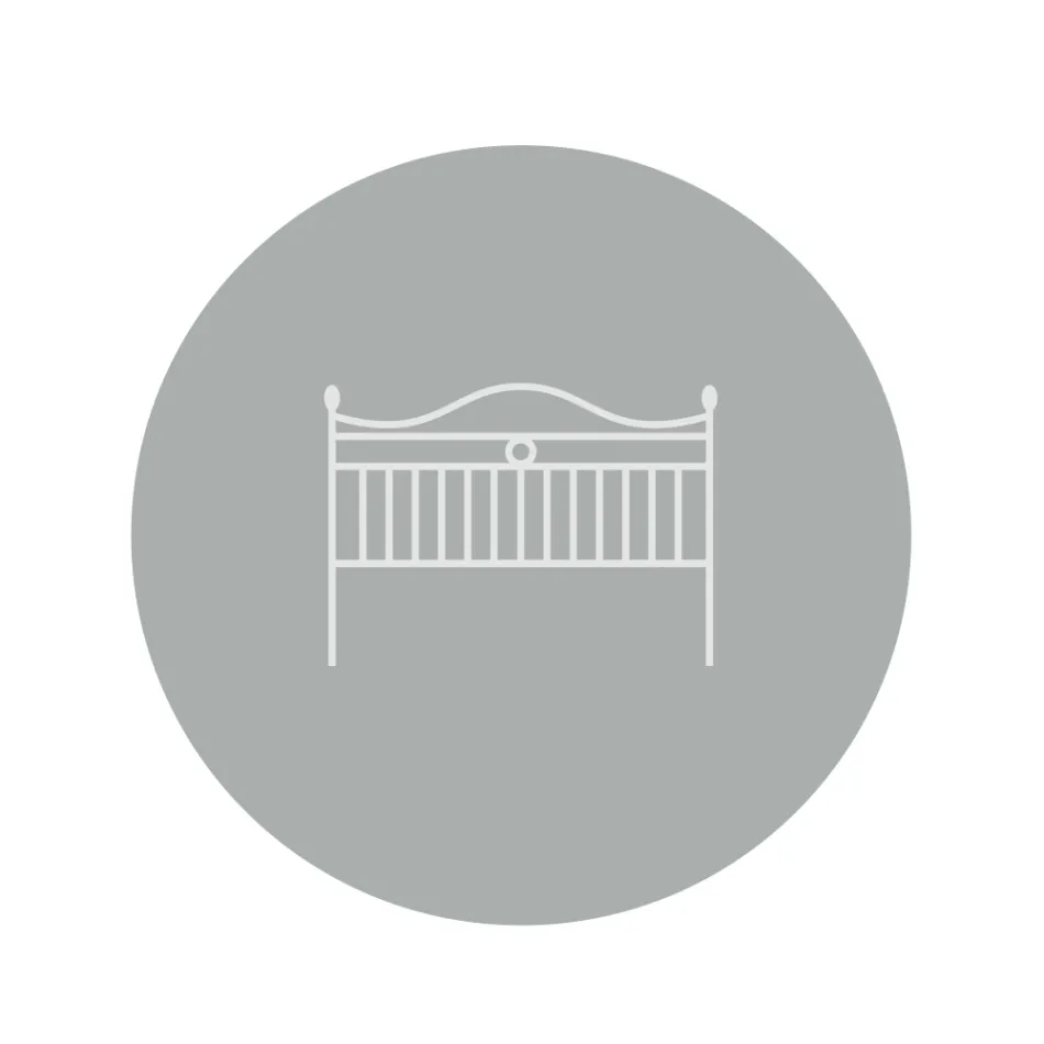 Dubbelsäng i järn med valfri fotbräda Tillverkad i Italien - Lampo Viadurini