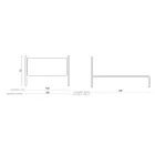 Dubbelsäng i järn och äkta läder, 2 sängbord och madrass - skäl Viadurini