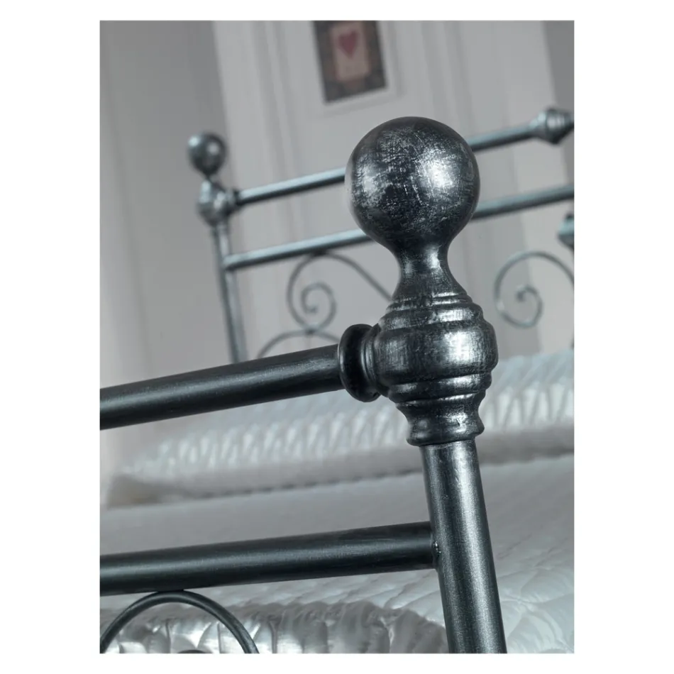 Dubbelsäng i Svart Silver Tubular Iron Made in Italy - Geometri Viadurini