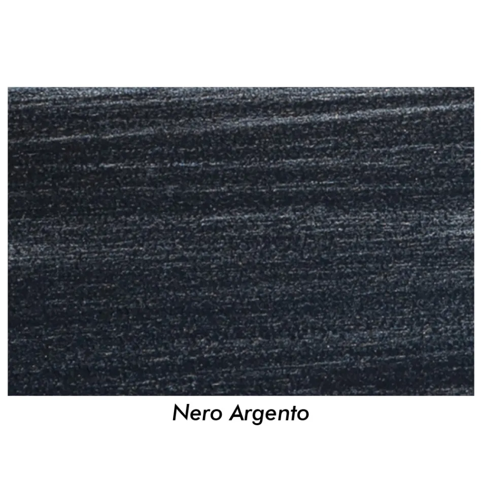 Dubbelsäng i Svart Silver Tubular Iron Made in Italy - Geometri Viadurini