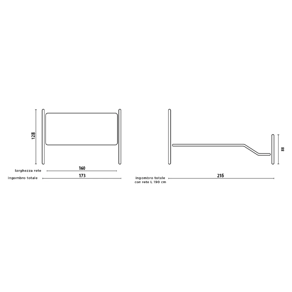 Dubbelsäng i Svart Silver Tubular Iron Made in Italy - Geometri Viadurini