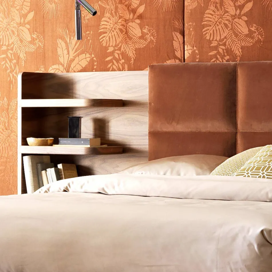 Grilli York gjorde Italien massivt trä stoppad dubbelsäng Viadurini