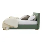 Dubbelsäng i tyg eller ekoläder med förvaringsenhet Made in Italy – Etoile Viadurini