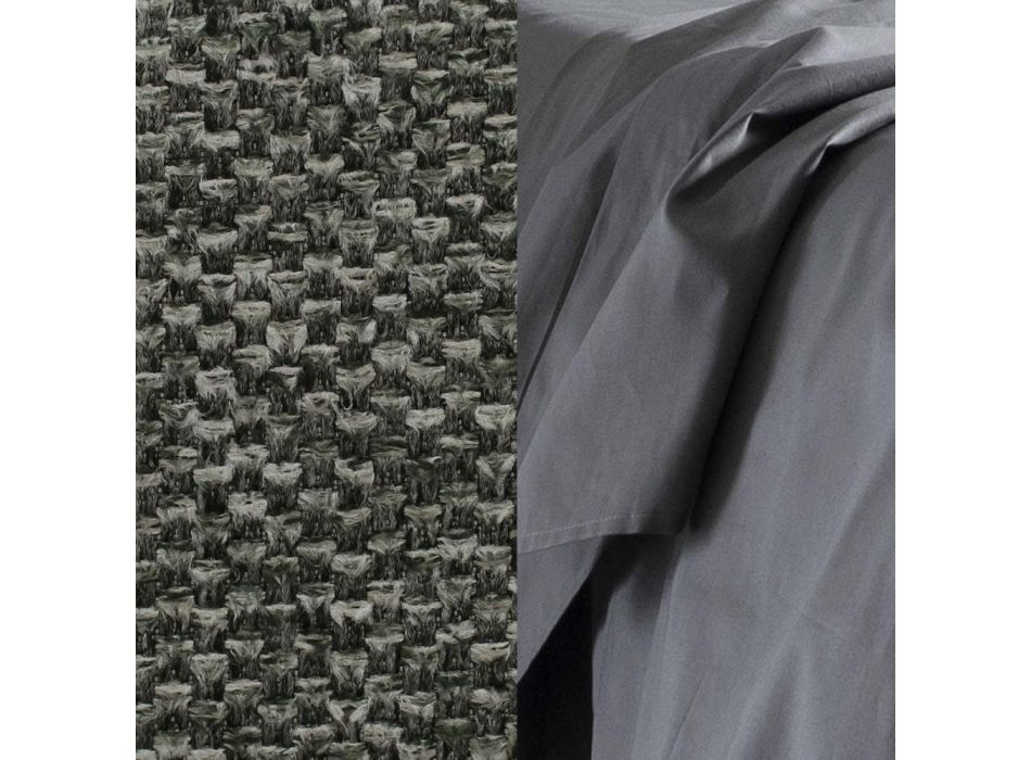 Dubbelsäng i tyg eller sammet med madrass Made in Italy - Ernesto Viadurini