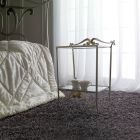 Dubbelsäng i äkta läder komplett med madrass och 2 sängbord - King Viadurini