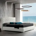 Modern dubbelsäng med box och quiltad sänggavel - London Viadurini