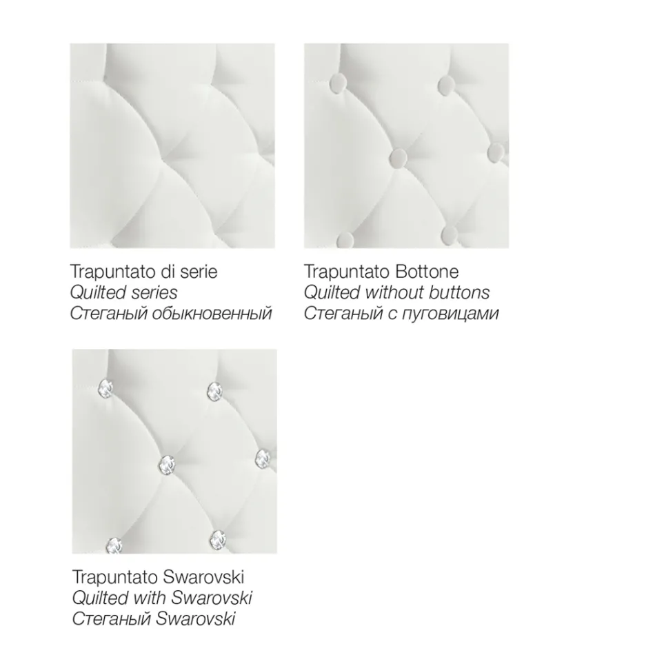 Modern dubbelsäng med box och quiltad sänggavel - London Viadurini