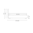 Modern dubbelsäng med box och quiltad sänggavel - London Viadurini