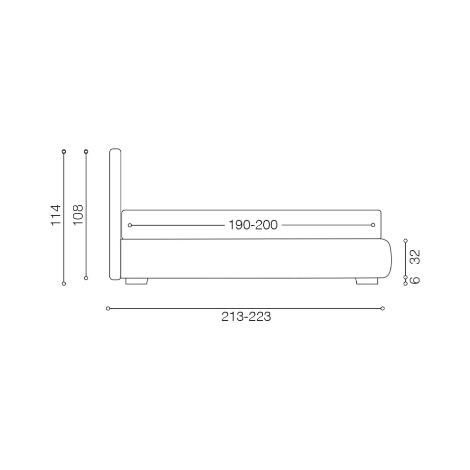 Modern dubbelsäng med brandsäker läderlåda - Ania Viadurini