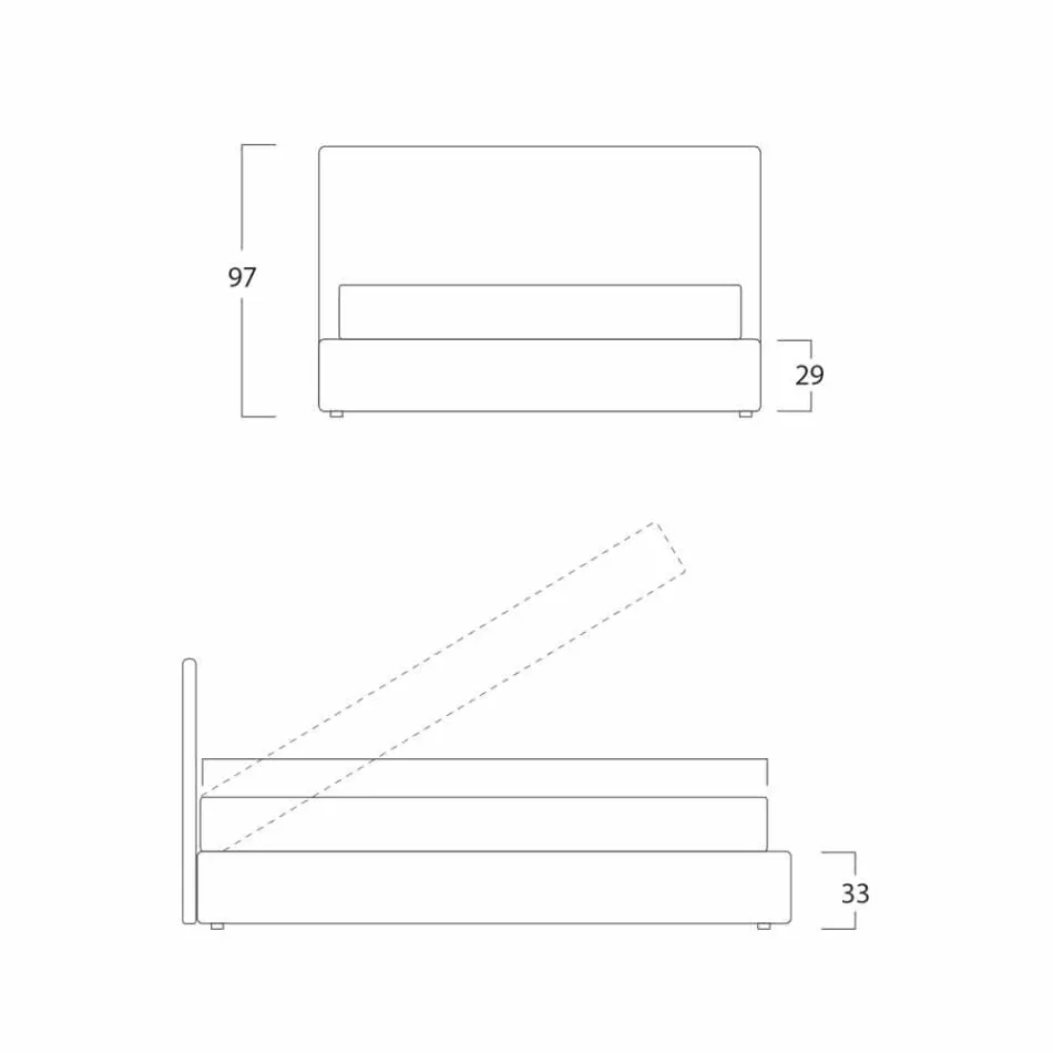 Modern dubbelsäng, med förråd, Gaya New by Bolzan Viadurini