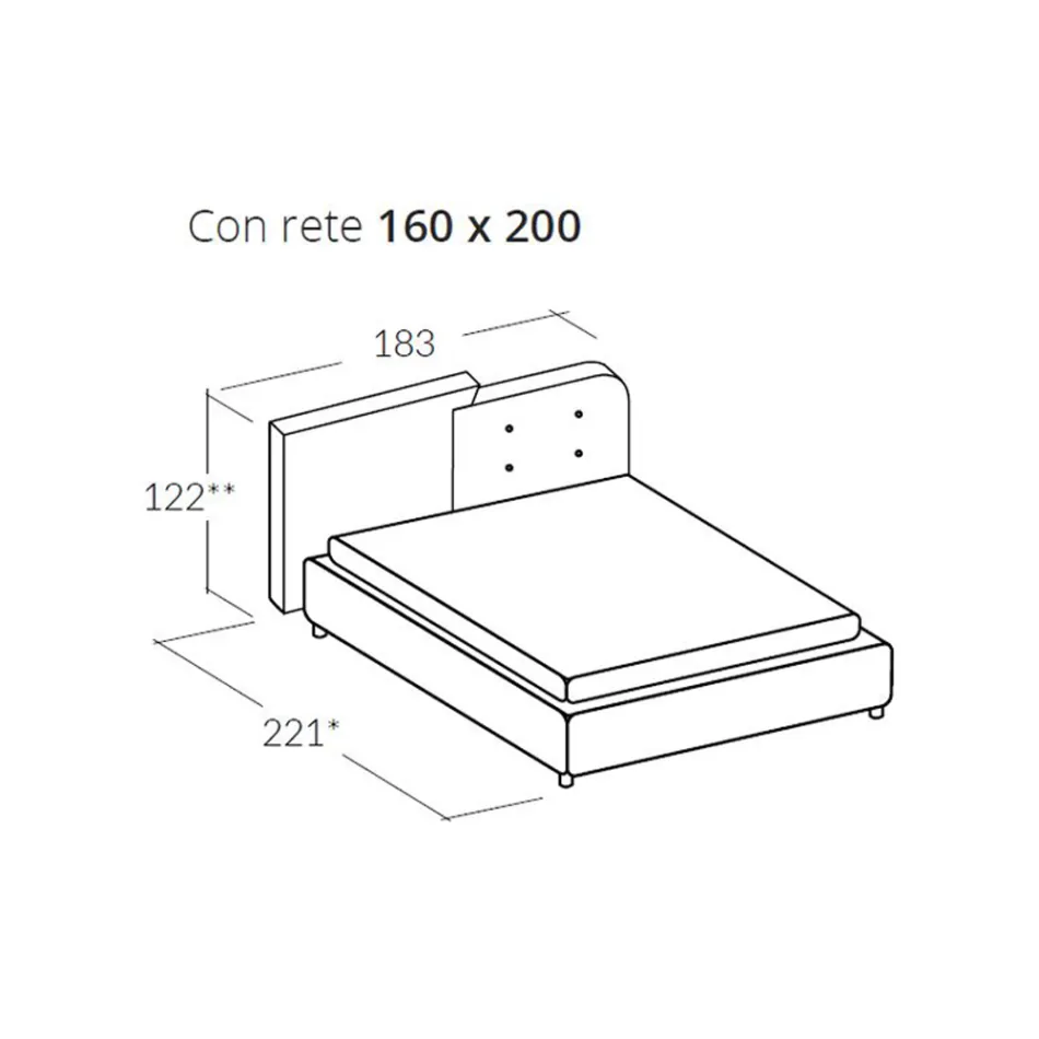 Modern design dubbelsäng i grå och orange sammet - Plorifon Viadurini