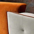 Modern design dubbelsäng i grå och orange sammet - Plorifon Viadurini