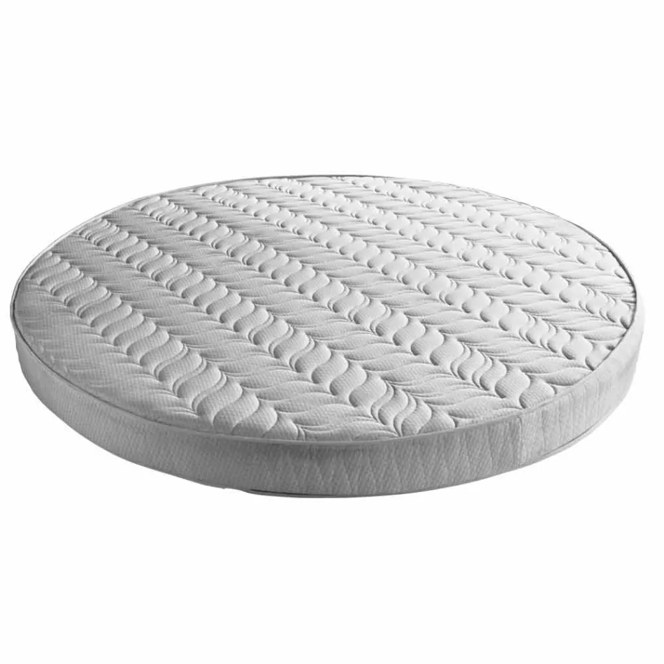 Lyxig rund modern dubbelsäng i fuskläder tillverkad i Italien - dröm Viadurini