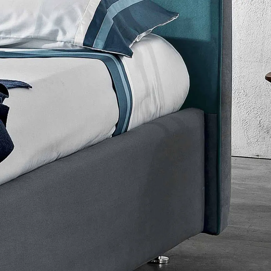 Samtida stoppade dubbelsäng med låda topp 160x190 / 200cm Mia Viadurini