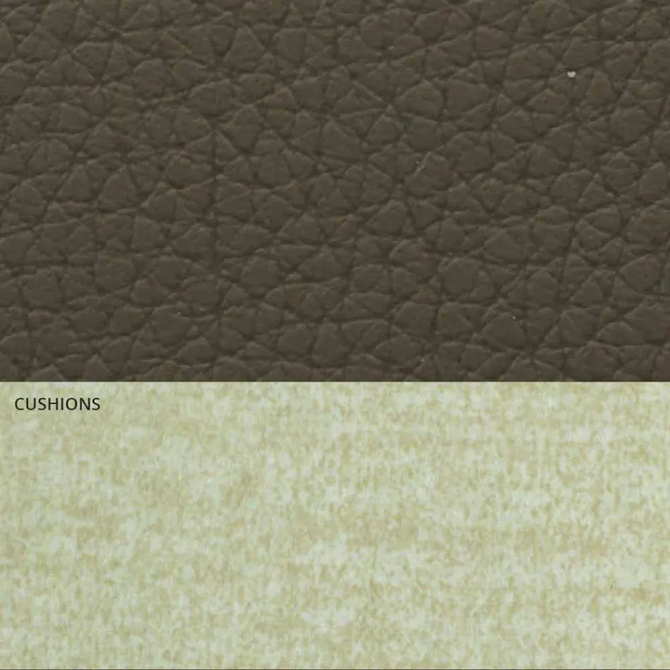 Modern dubbelsäng i konstläder och tyg tillverkad i Italien - Zeldo Viadurini