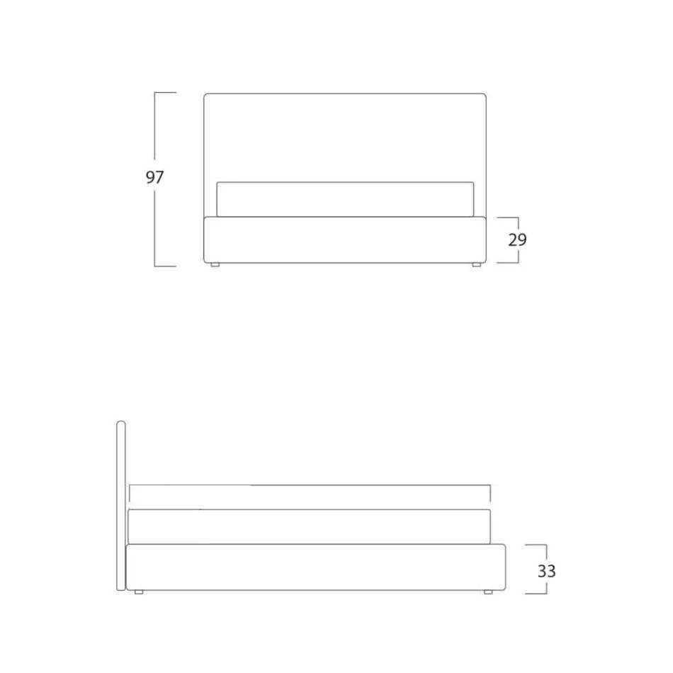 Modern dubbelsäng, utan förvaring, Gaya New by Bolzan Viadurini