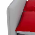 Dubbelsäng täckt i imiterat läder med fötter tillverkade i Italien - Nurzio Viadurini