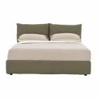 Dubbelsäng klädd i tyg med svarta fötter tillverkad i Italien - Bandola Viadurini