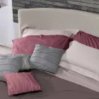 Rund design dubbelsäng täckt i tillverkad i Italien tyg - Rello Viadurini