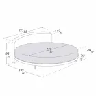 Rund design dubbelsäng täckt i tillverkad i Italien tyg - Rello Viadurini