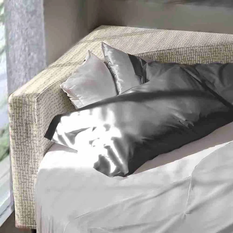 Modern rund dubbelsäng med kantig huvudgavel Tillverkad i Italien - Tima Viadurini