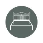 Dubbelsäng Rörsänggavel i järn Antik Brunguld - Storlek Viadurini