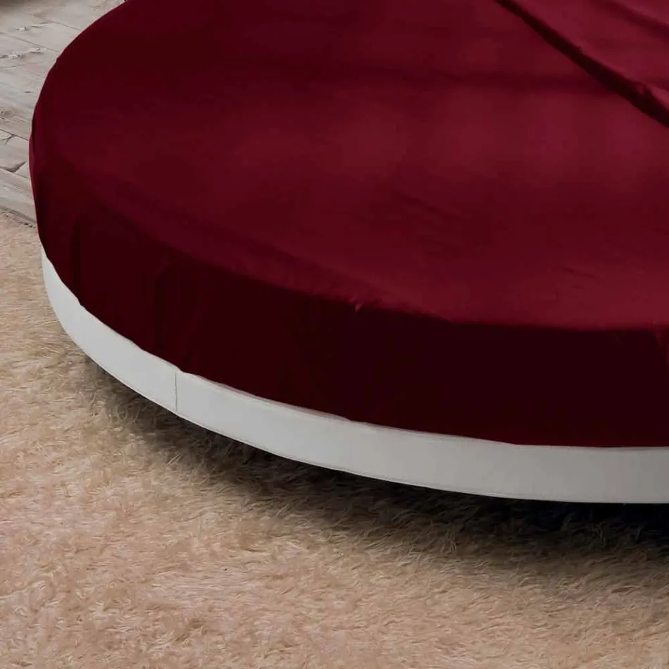 Rund dubbelsäng täckt i Made in Italy Design Ecoleather - Vesio Viadurini