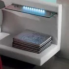 Rund dubbelsäng täckt i Made in Italy Design Ecoleather - Vesio Viadurini