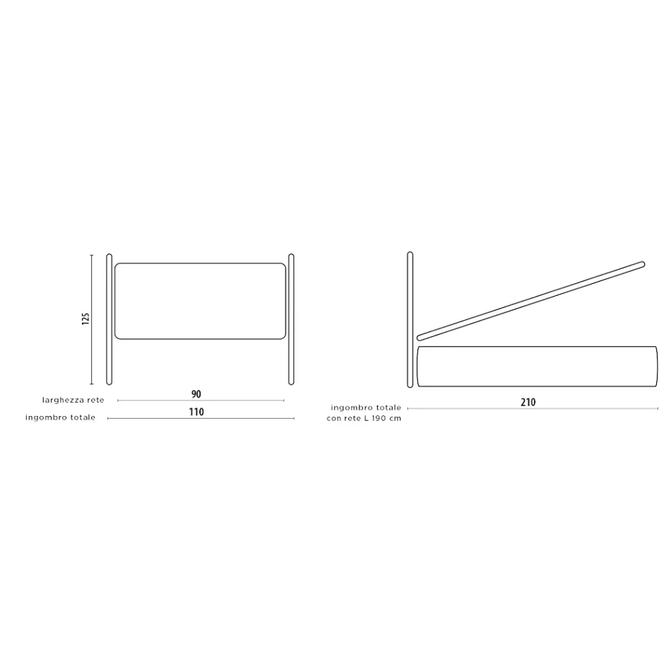 Enkelsäng med valfri förvaring Made in Italy - Ciccio Viadurini