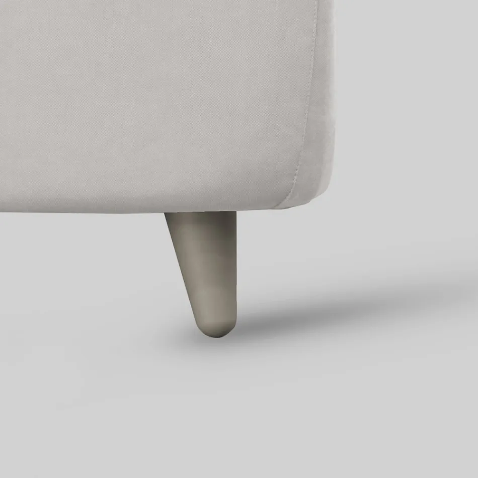 Enkelsäng med vadderad sänggavel och fötter Made in Italy - Aaron Viadurini