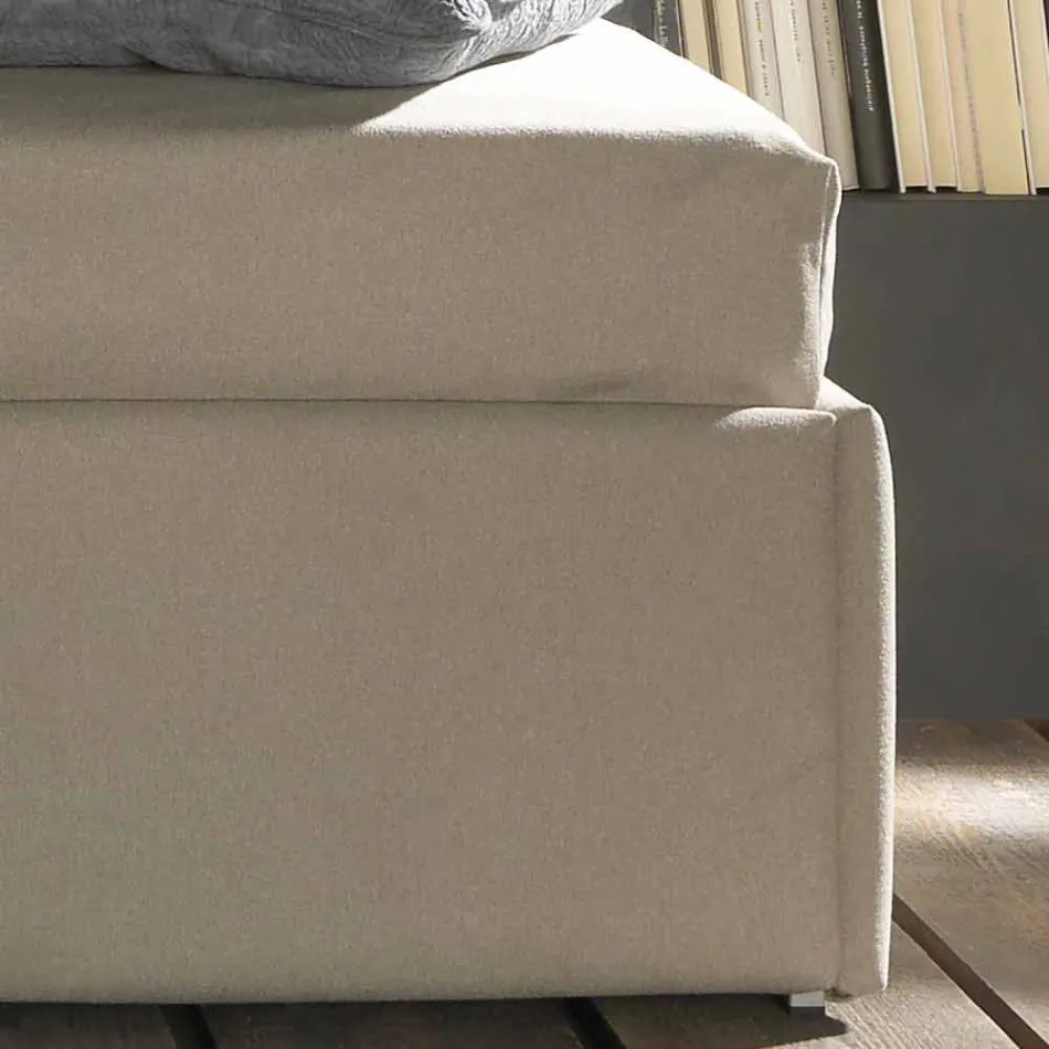 Enkelsäng med formad huvudbräda och sidopanel, Line8 Bolzan Viadurini