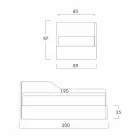 Enkelsäng med formad huvudbräda och sidopanel, Line8 Bolzan Viadurini